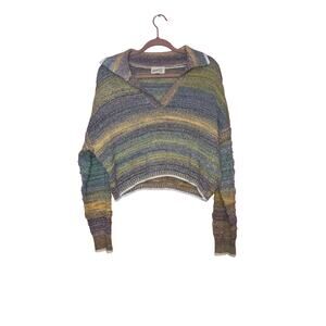 Universal Thread stripes knit cropped preppy sweater size medium